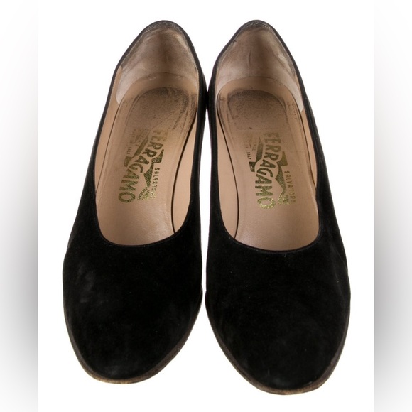 Salvatore Ferragamo Black Suede Pumps - Picture 7 of 10
